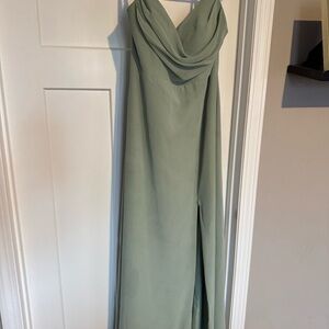 Elegant Sage Green Evening Gown